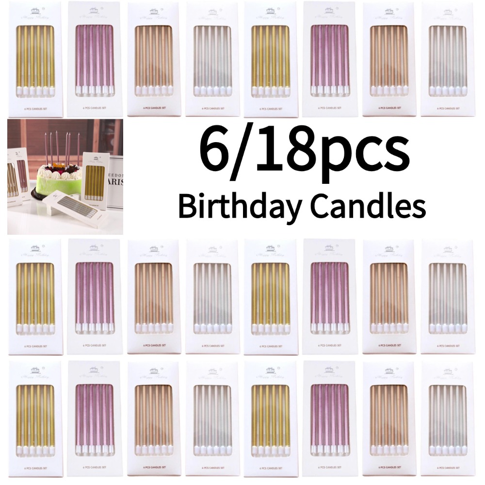 6/18pcs Metal Gold Silver Birt - Candle Supplies In review and price