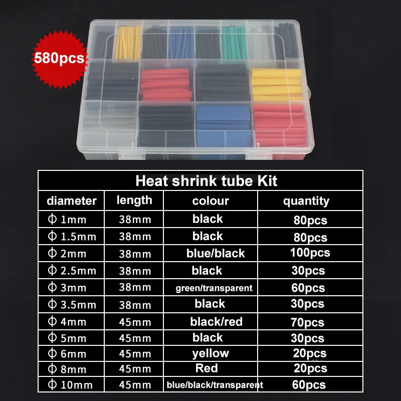 580pcs/Set Waterproof Shrinkag - Shrink Sleeve Pvc review and price