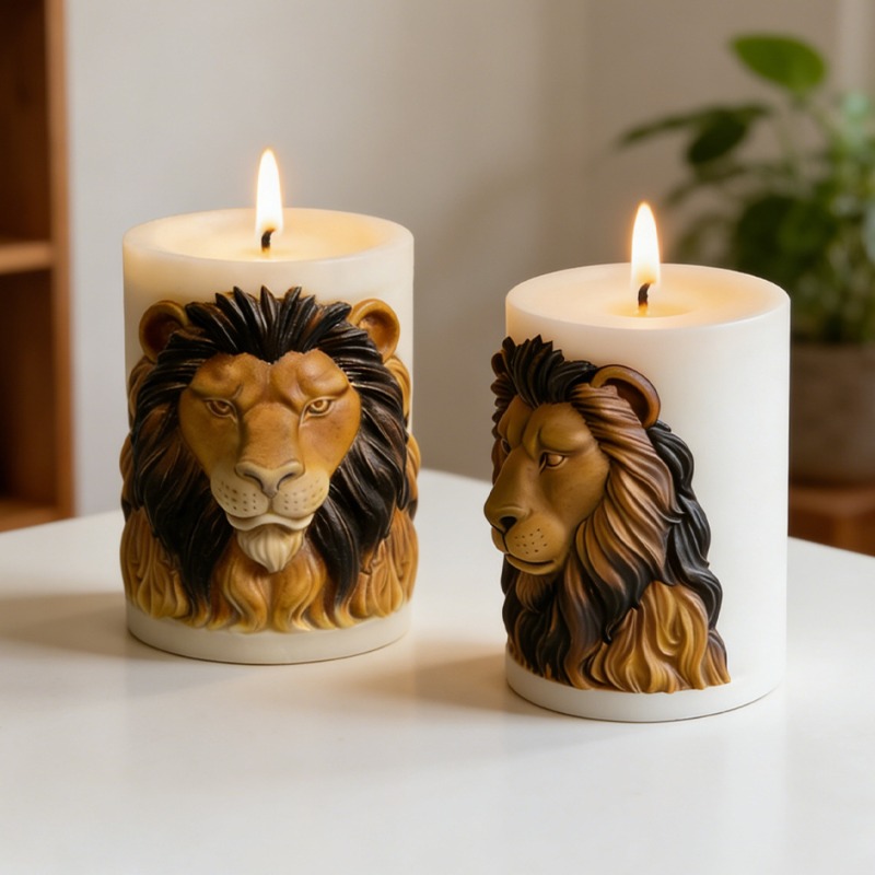 Animals Lion Candle Molds Sili - Candle Supplies Luxury review and price