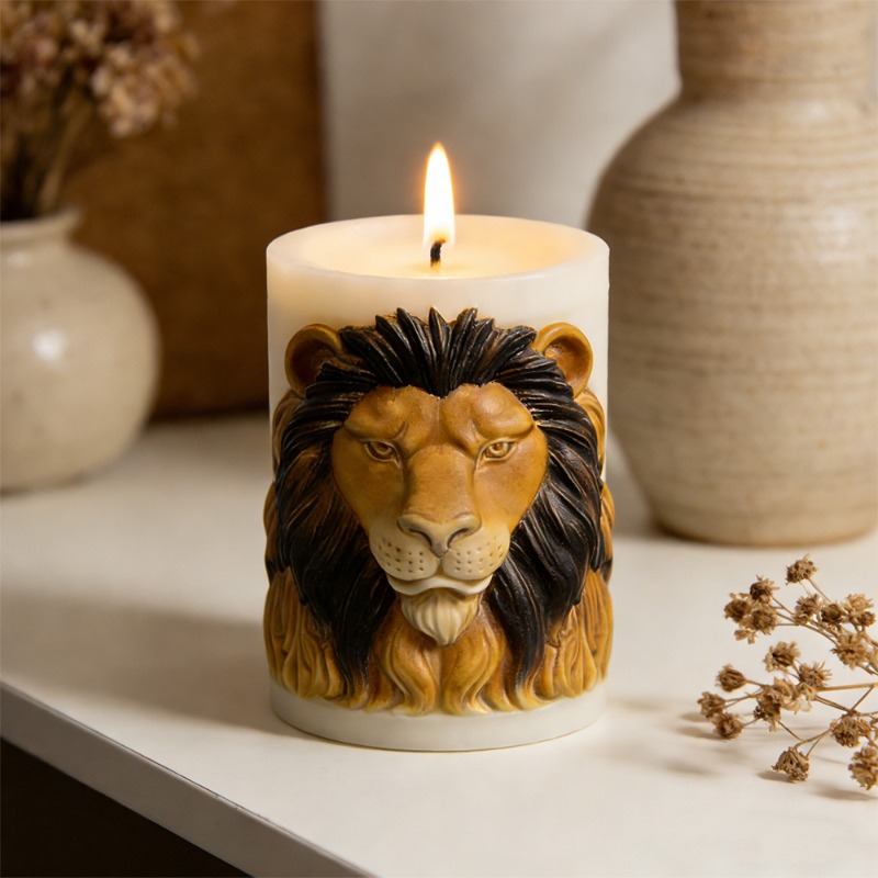 Animals Lion Candle Molds Sili - Candle Supplies Luxury review and price