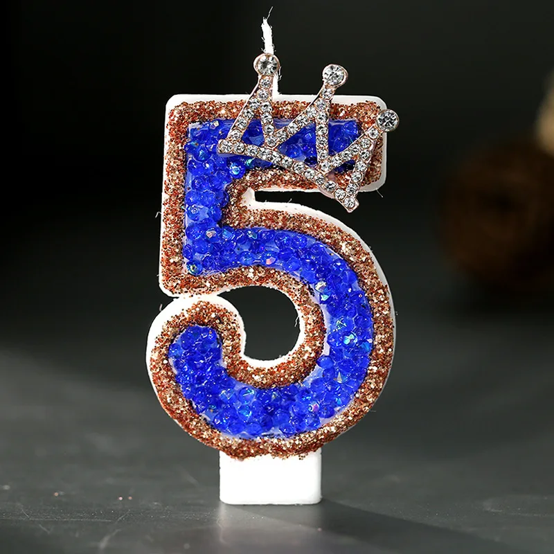 Blue Crown Sparkle Number Birt - Candle Supplies Luxury review and price