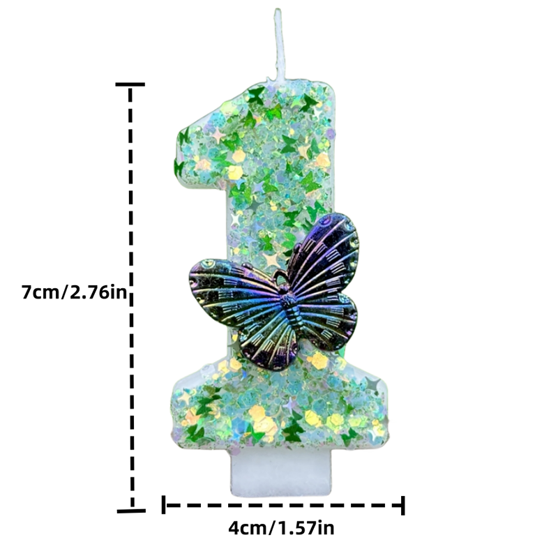 1Pc Green Sequins Number 0-9 B - Candle Supplies In review and price